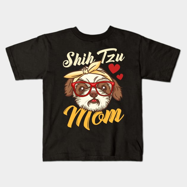 Shih Tzu Mom print for Women Dog Lover Gift Kids T-Shirt by biNutz